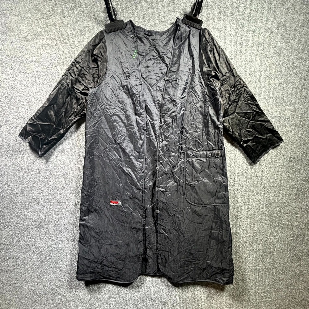 Vintage Worthington Thermolite RainCoat Women's 12 Black Insulated Button Front